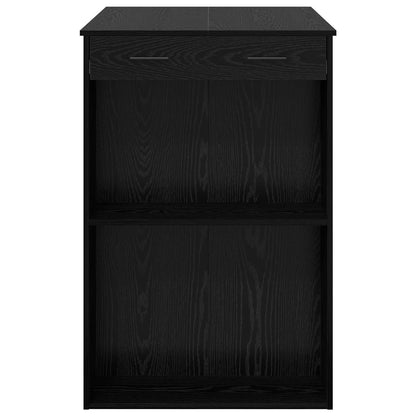 Bartafel met lade Zwart Eiken 102 x 70 x 103,5 cm Bewerkt hout