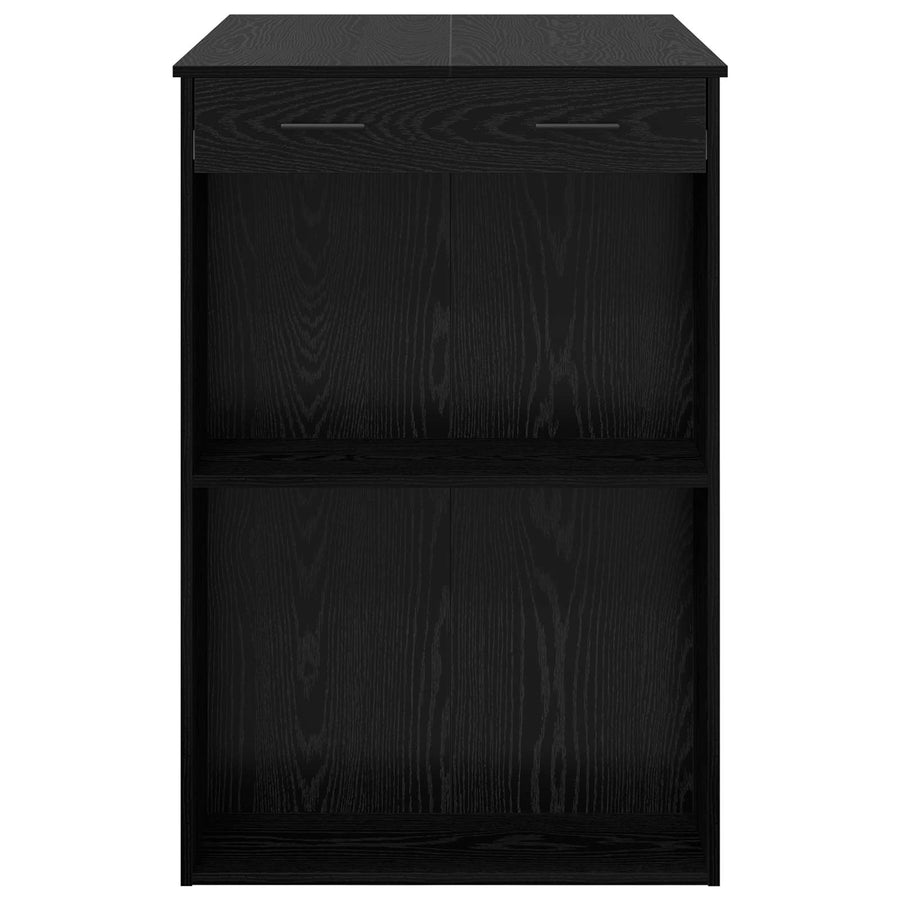 Bartafel met lade Zwart Eiken 102 x 70 x 103,5 cm Bewerkt hout