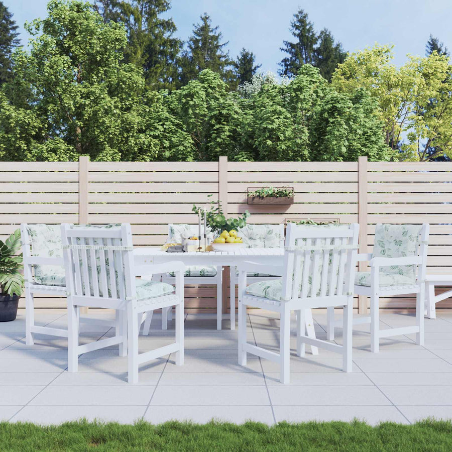 Lowback Stoelkussen Blad 6 pcs Wit 100 x 50 x 7 cm oxford