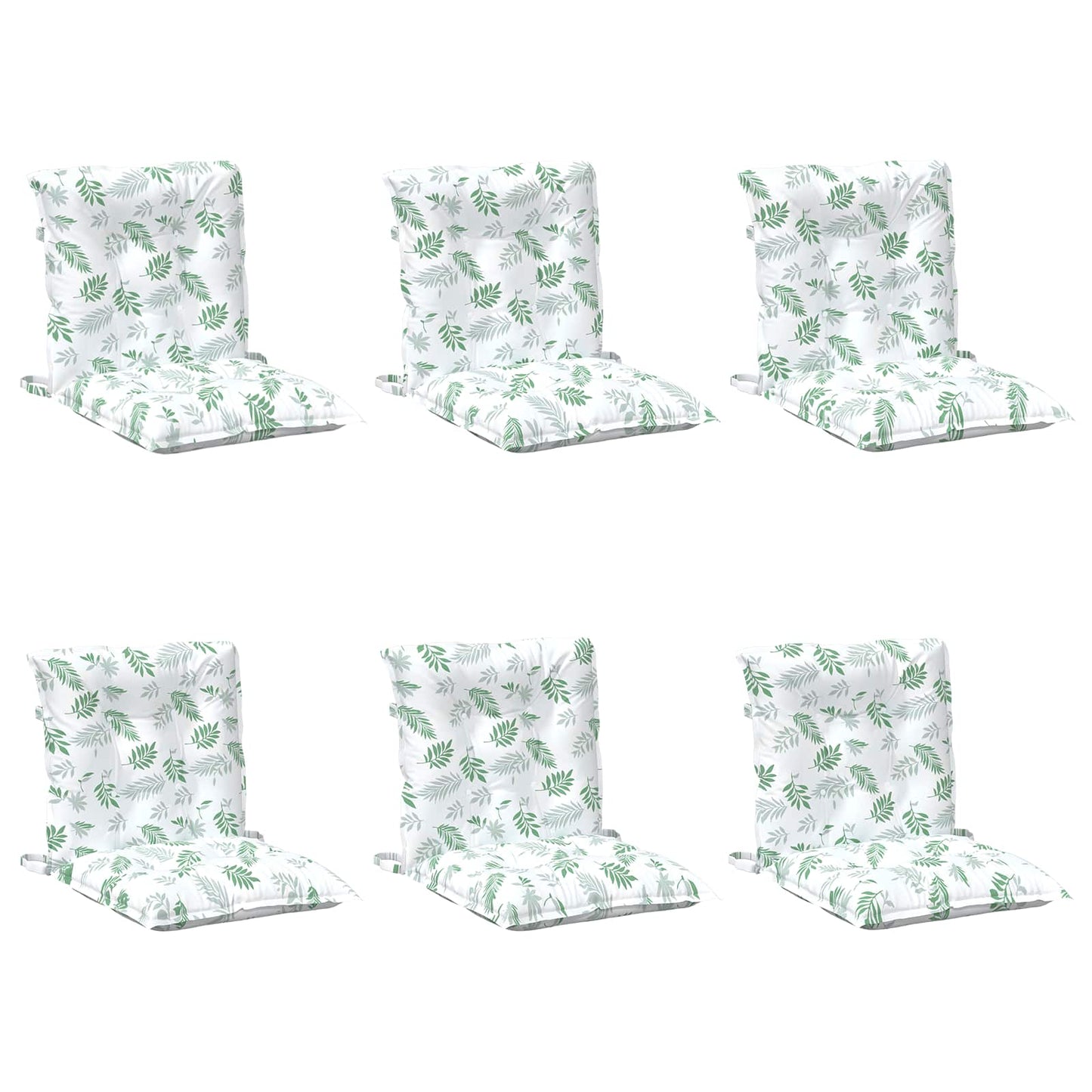 Lowback Stoelkussen Blad 6 pcs Wit 100 x 50 x 7 cm oxford