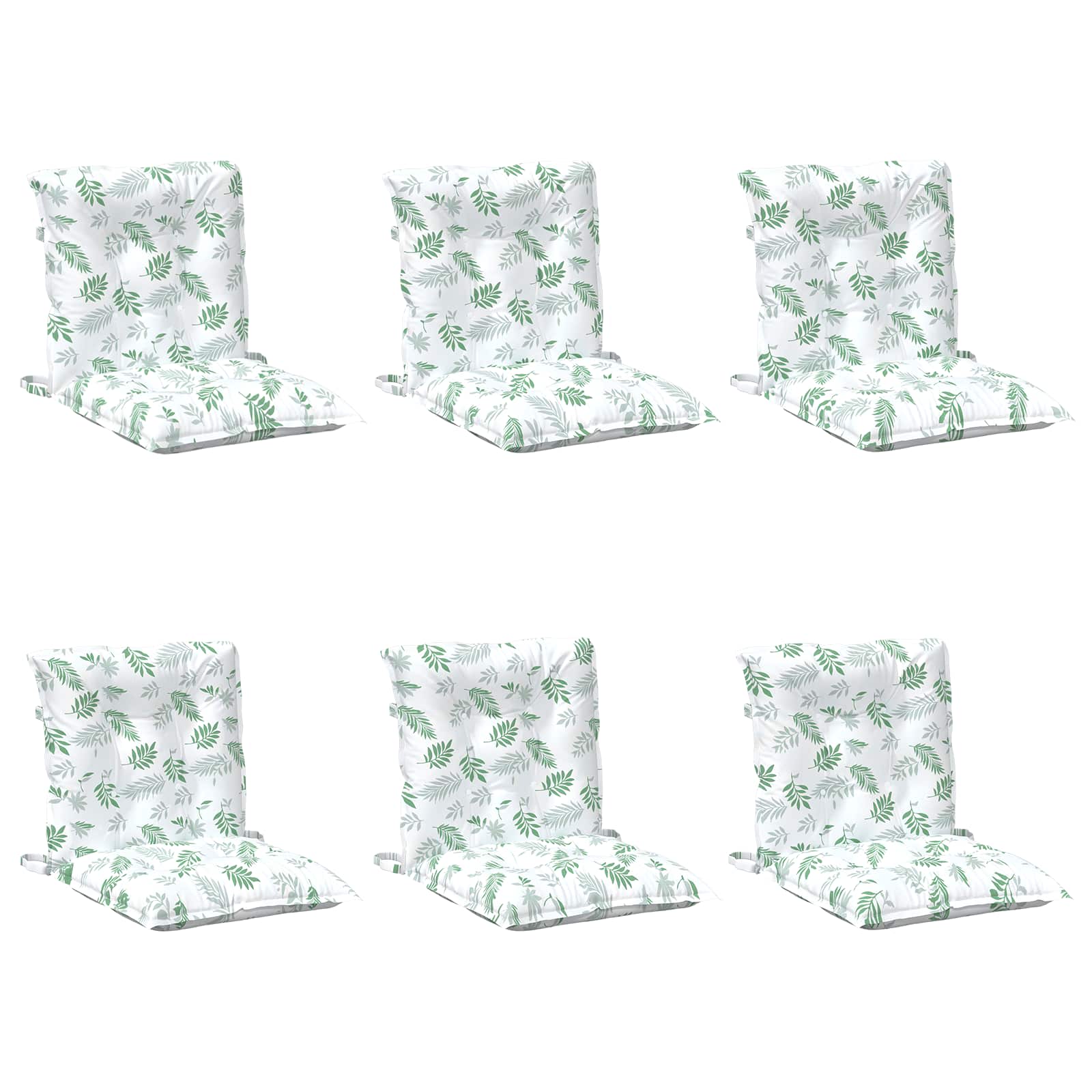 Lowback Stoelkussen Blad 6 pcs Wit 100 x 50 x 7 cm oxford