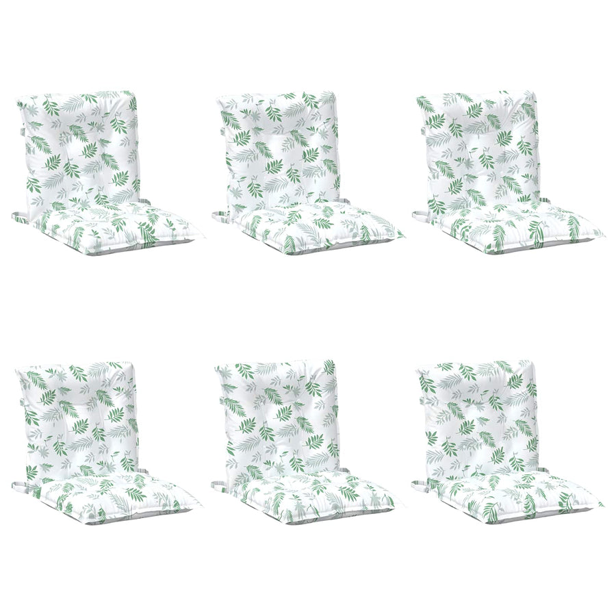 Lowback Stoelkussen Blad 6 pcs Wit 100 x 50 x 7 cm oxford