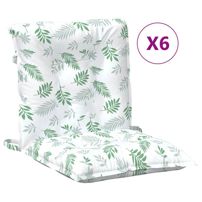 Lowback Stoelkussen Blad 6 pcs Wit 100 x 50 x 7 cm oxford
