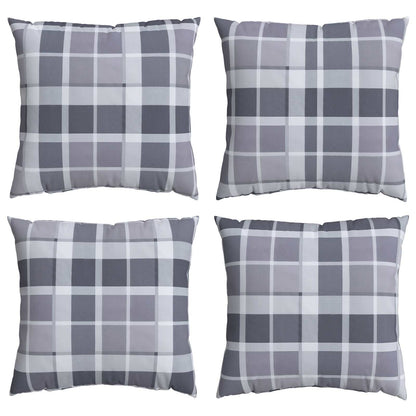 Buiten Kussen Geruit 4 pcs Grijs Ruit 40 x 40 cm Stof