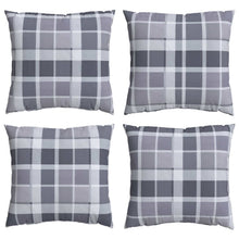 Buiten Kussen Geruit 4 pcs Grijs Ruit 50 x 50 cm Stof