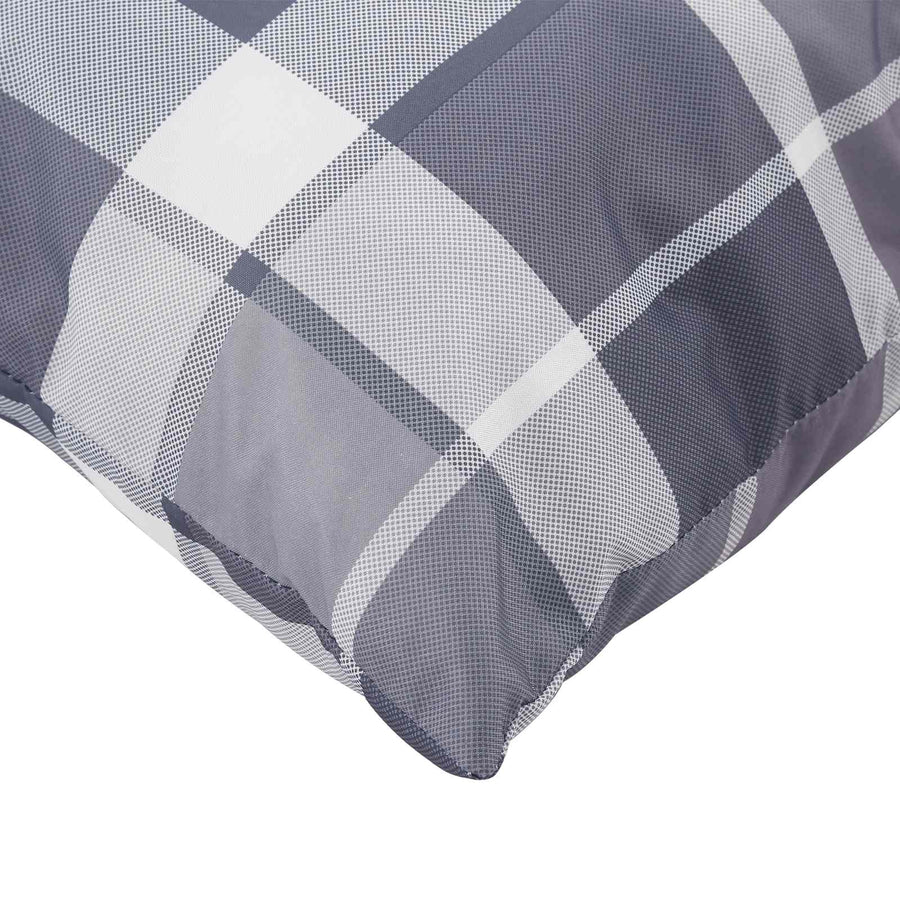 Buiten Kussen Geruit 4 pcs Grijs Ruit 60 x 60 cm Stof