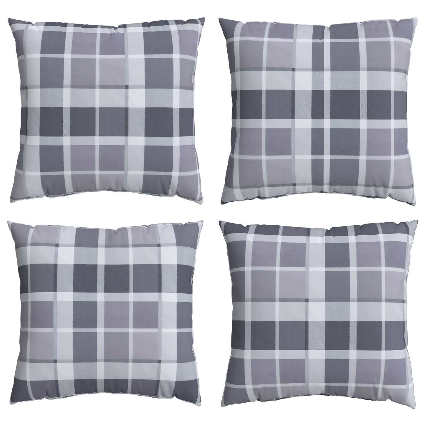 Buiten Kussen Geruit 4 pcs Grijs Ruit 60 x 60 cm Stof