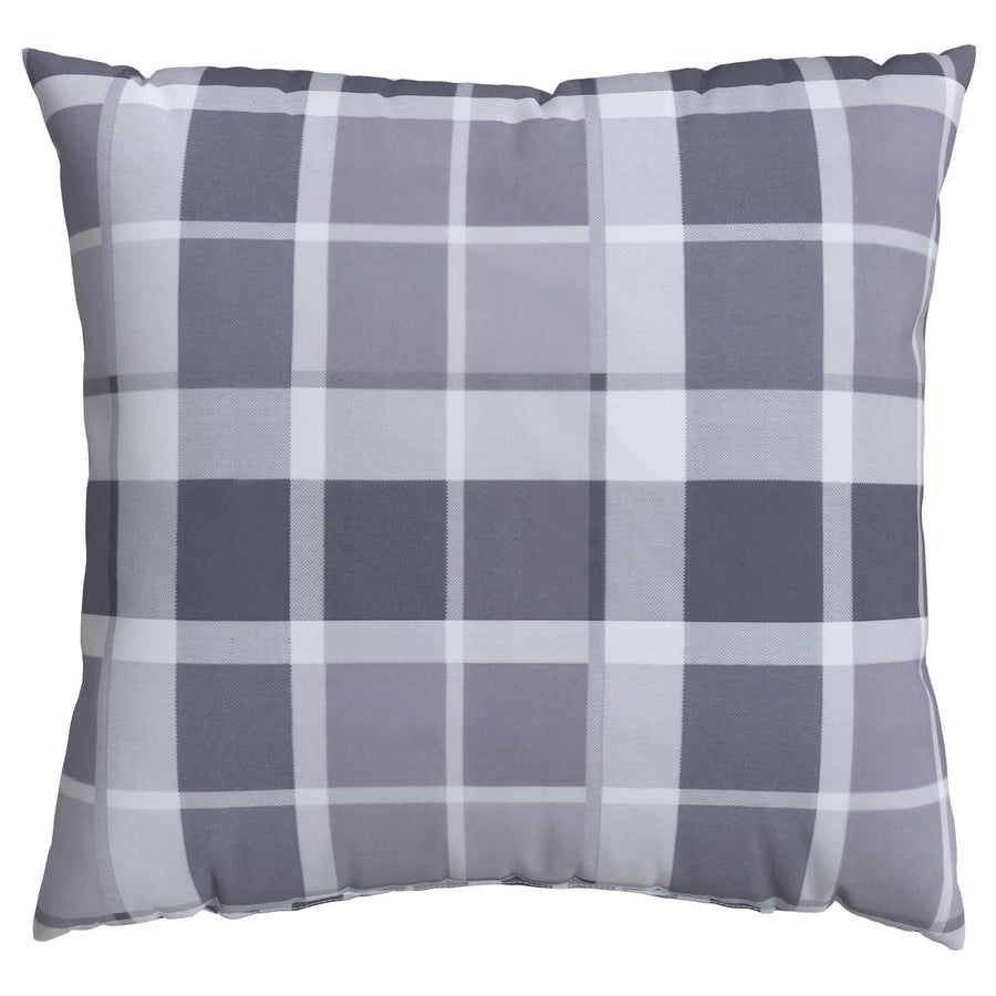 Buiten Kussen Geruit 4 pcs Grijs Ruit 60 x 60 cm Stof