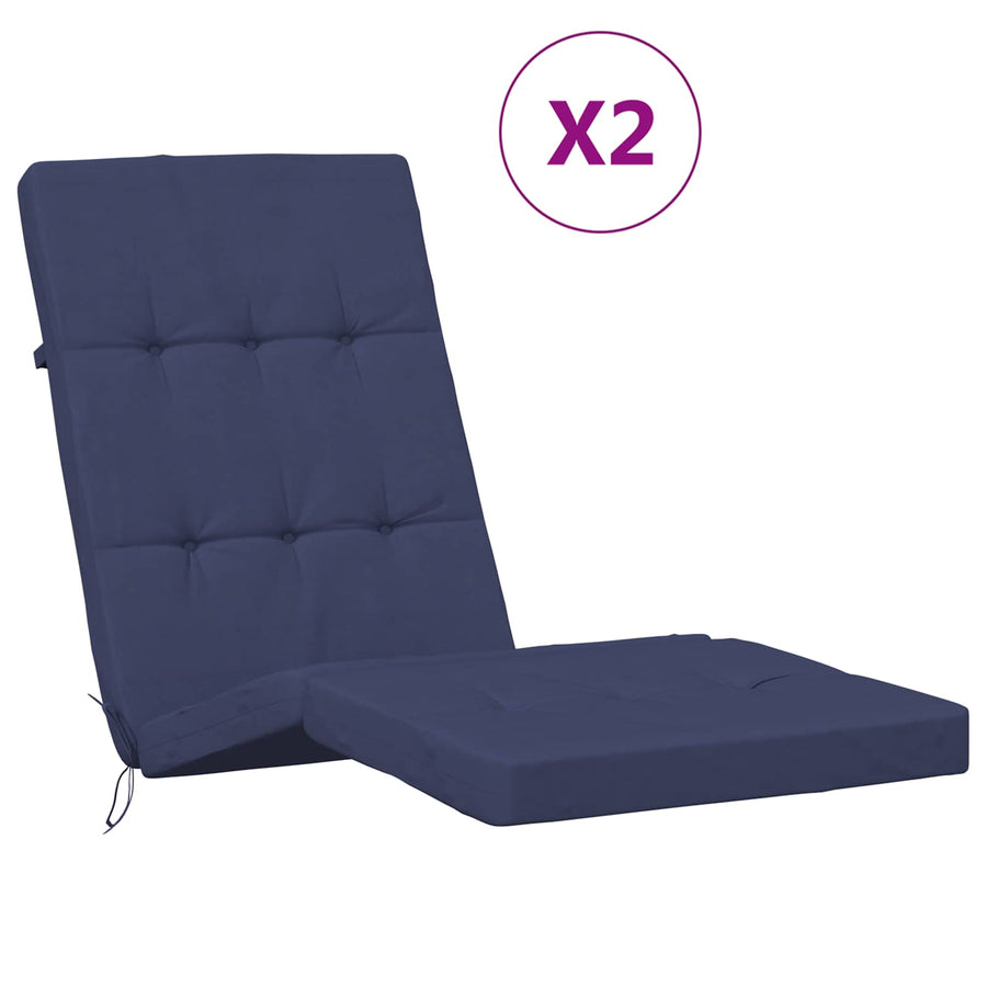 Buiten Kussen 2 pcs Marineblauw 180 x 55 x 7 cm Stof