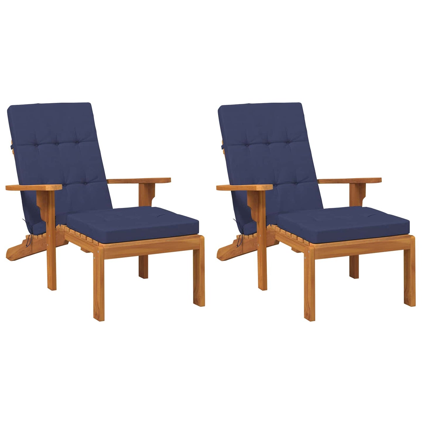 Buiten Kussen 2 pcs Marineblauw 180 x 55 x 7 cm Stof