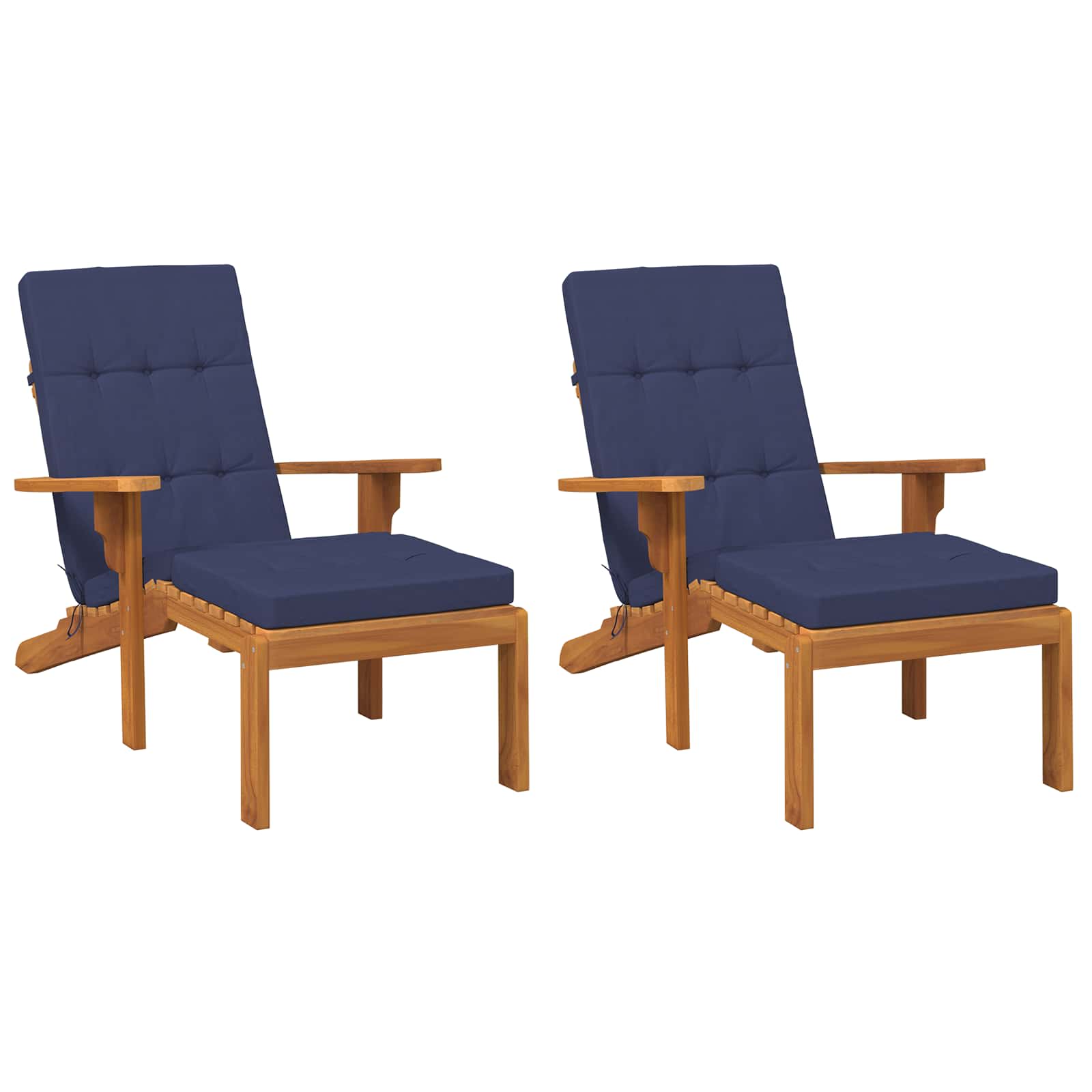 Buiten Kussen 2 pcs Marineblauw 180 x 55 x 7 cm Stof