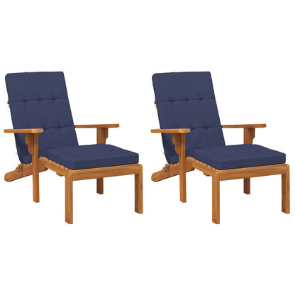 Buiten Kussen 2 pcs Marineblauw 180 x 55 x 7 cm Stof