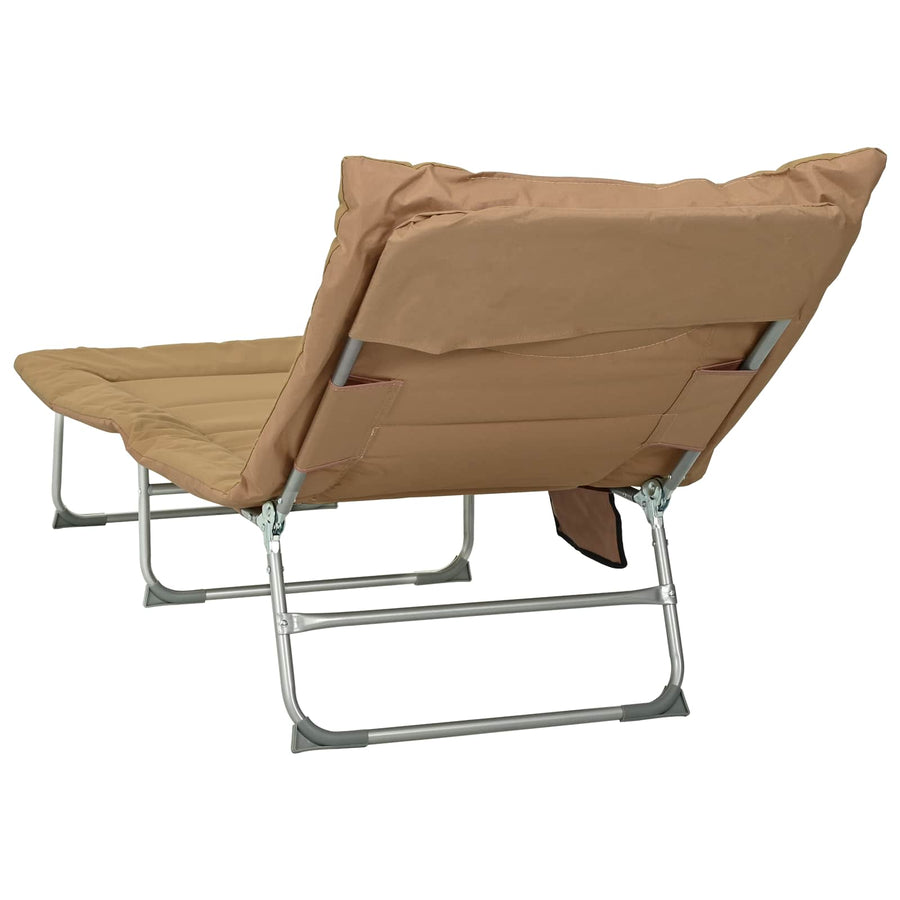 Opvouwbare zonnebed met kussen Beige