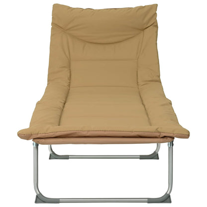 Opvouwbare zonnebed met kussen Beige