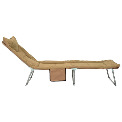 Opvouwbare zonnebed met kussen Beige