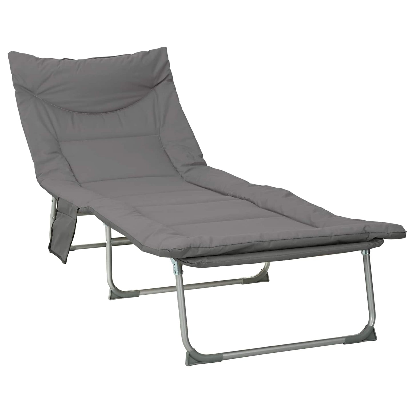 Opvouwbare zonnebed met kussen Antracietkleurig
