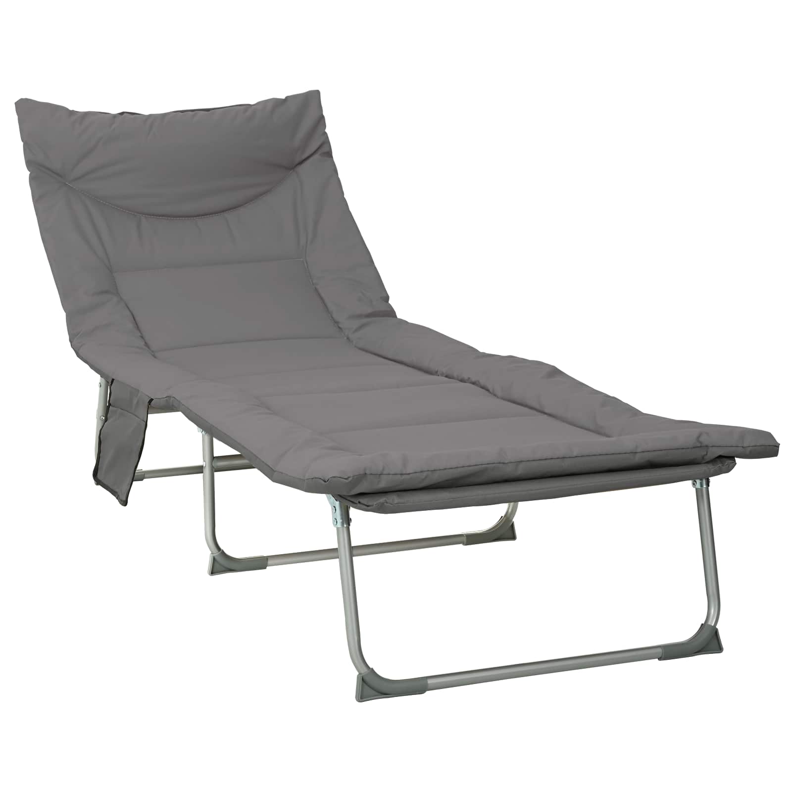 Opvouwbare zonnebed met kussen Antracietkleurig
