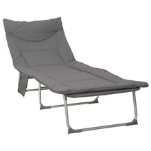Opvouwbare zonnebed met kussen Antracietkleurig