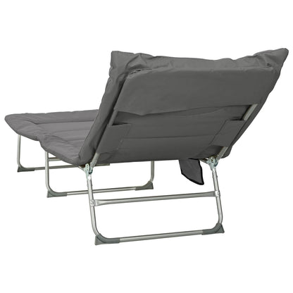 Opvouwbare zonnebed met kussen Antracietkleurig