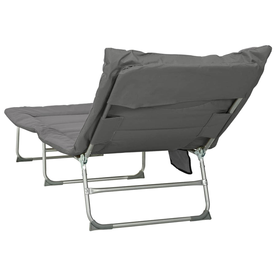 Opvouwbare zonnebed met kussen Antracietkleurig