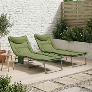 Ligstoel 2 stuks donkergroen 191x65x37 cm
