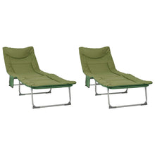 Opvouwbare zonnebed met kussen 2 pcs Donkergroen