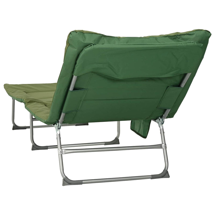 Opvouwbare zonnebed met kussen 2 pcs Donkergroen