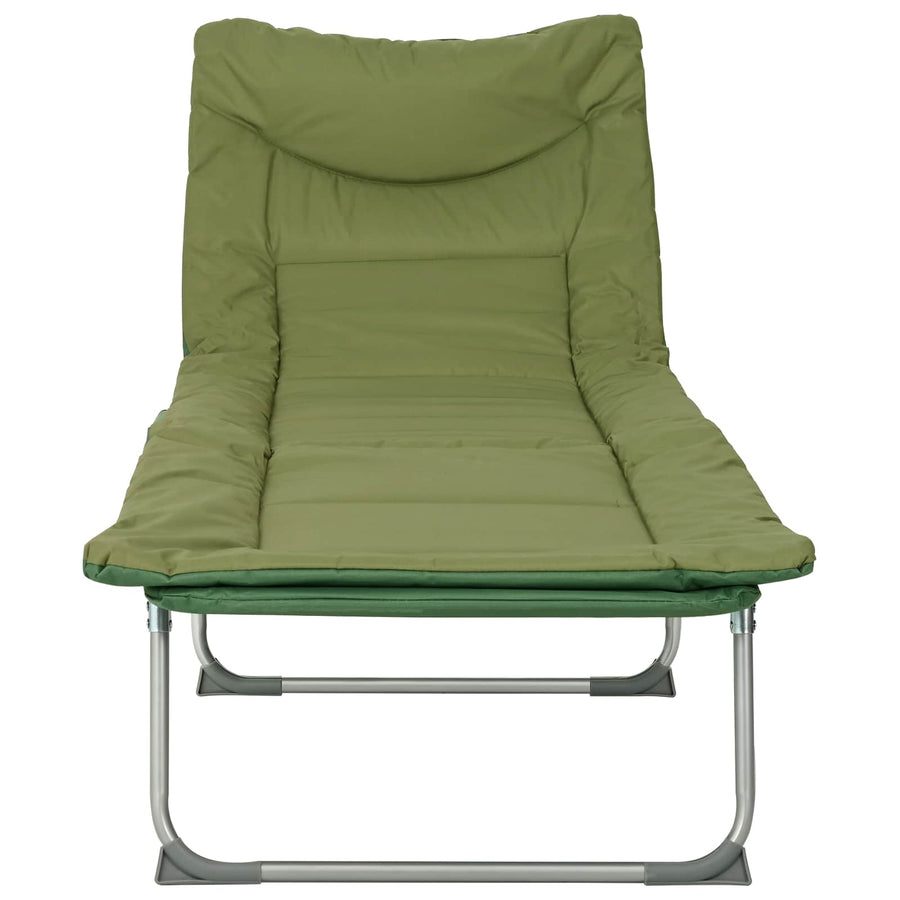 Opvouwbare zonnebed met kussen 2 pcs Donkergroen