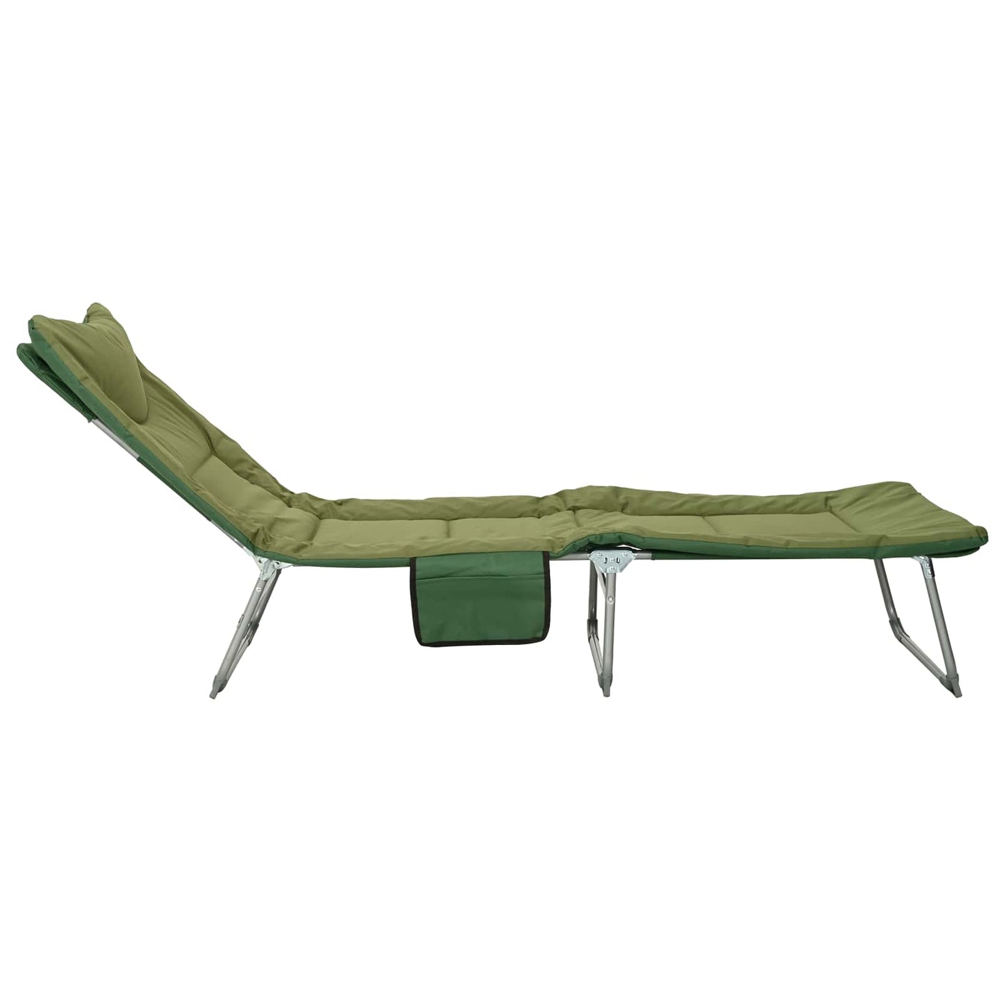 Opvouwbare zonnebed met kussen 2 pcs Donkergroen