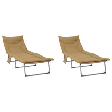 Opvouwbare zonnebed met kussen 2 pcs Beige