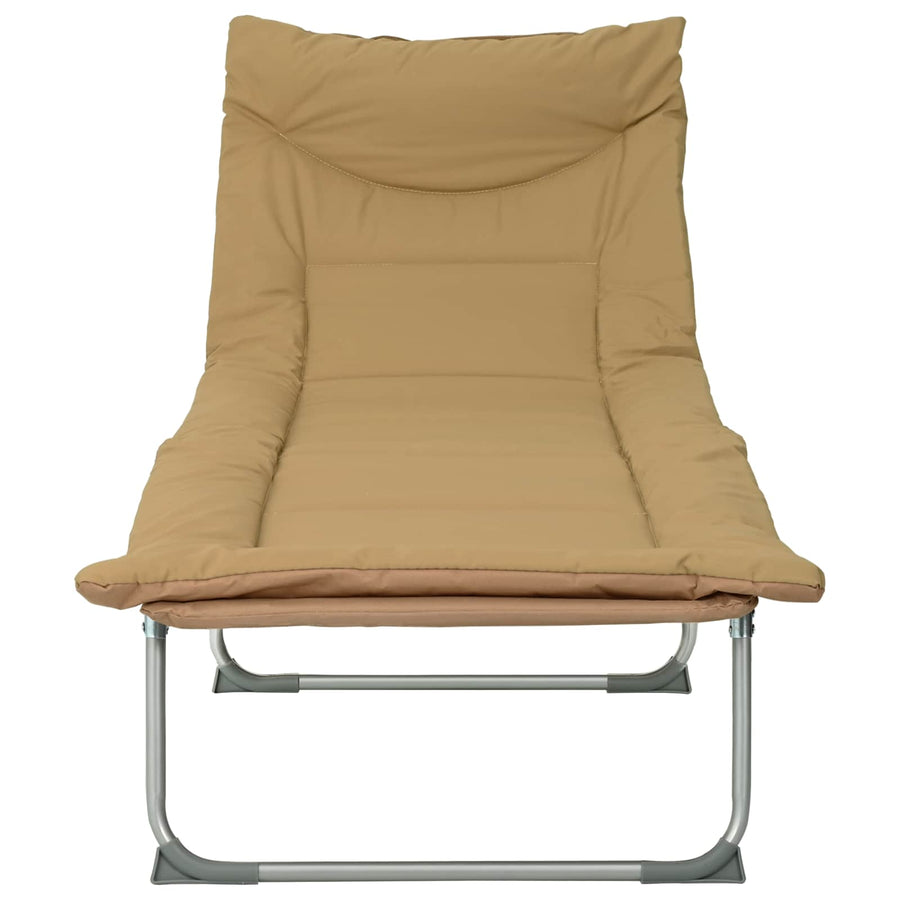 Opvouwbare zonnebed met kussen 2 pcs Beige