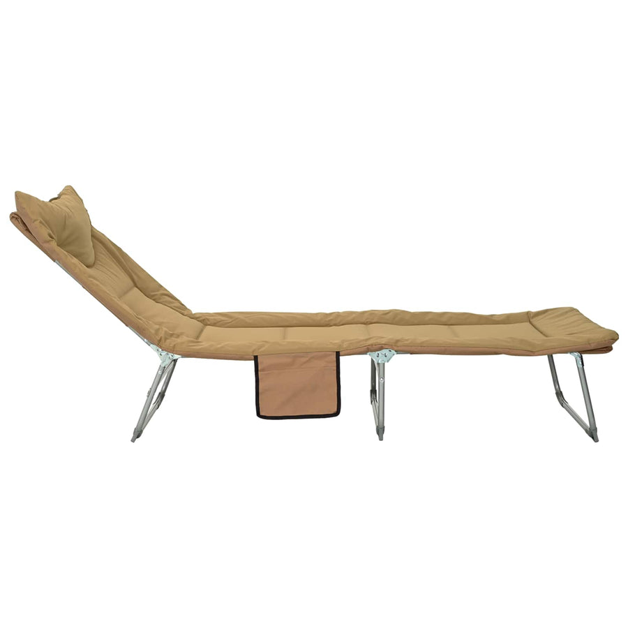 Opvouwbare zonnebed met kussen 2 pcs Beige