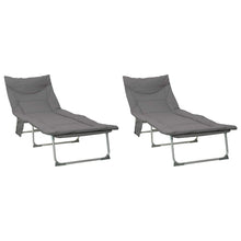 Opvouwbare zonnebed met kussen 2 pcs Antracietkleurig