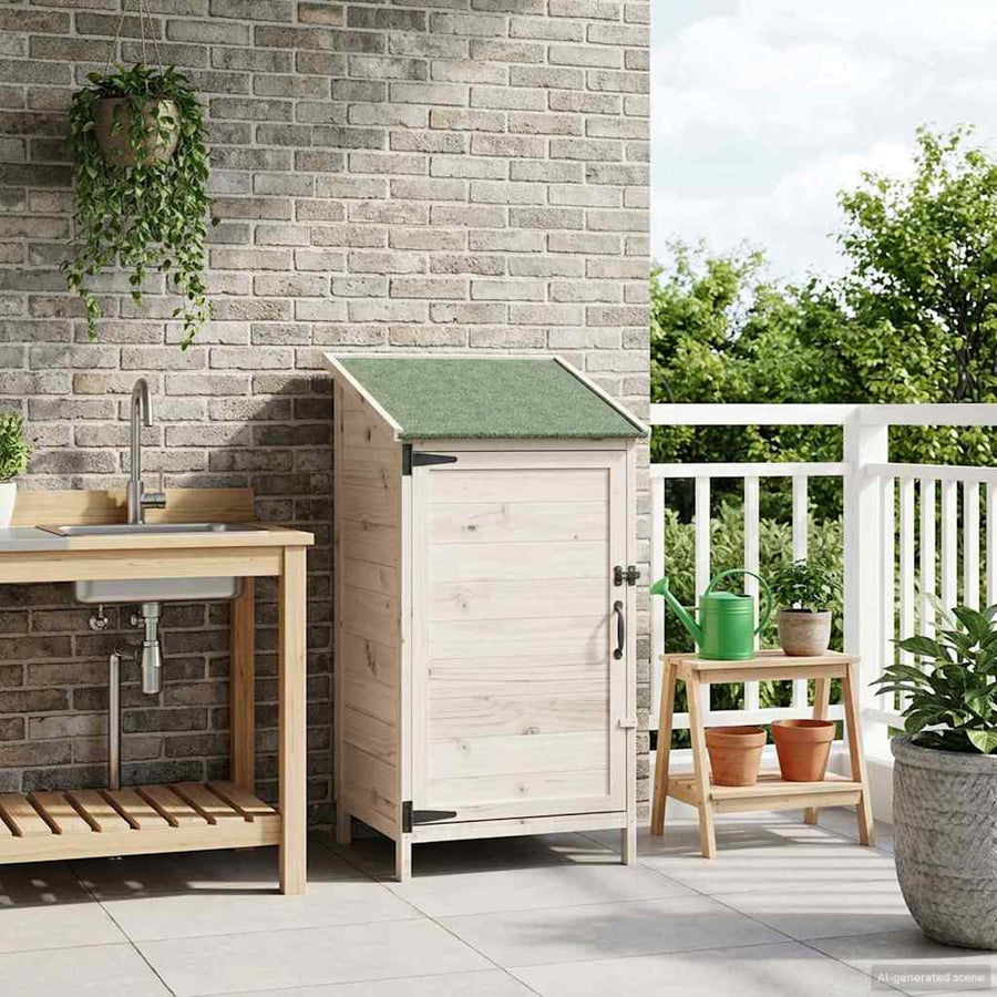 Tuinschuur Wit 59 x 56 x 113,5 cm Bewerkt hout