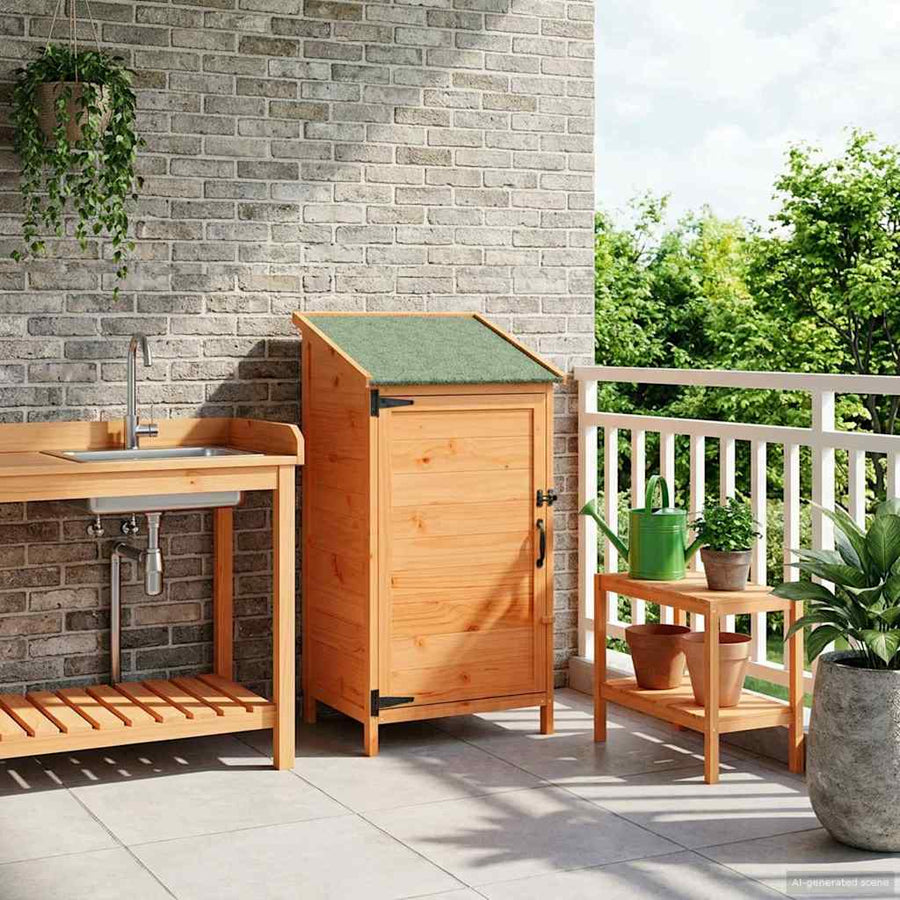 Tuinschuur Bruin 59 x 56 x 113,5 cm Bewerkt hout