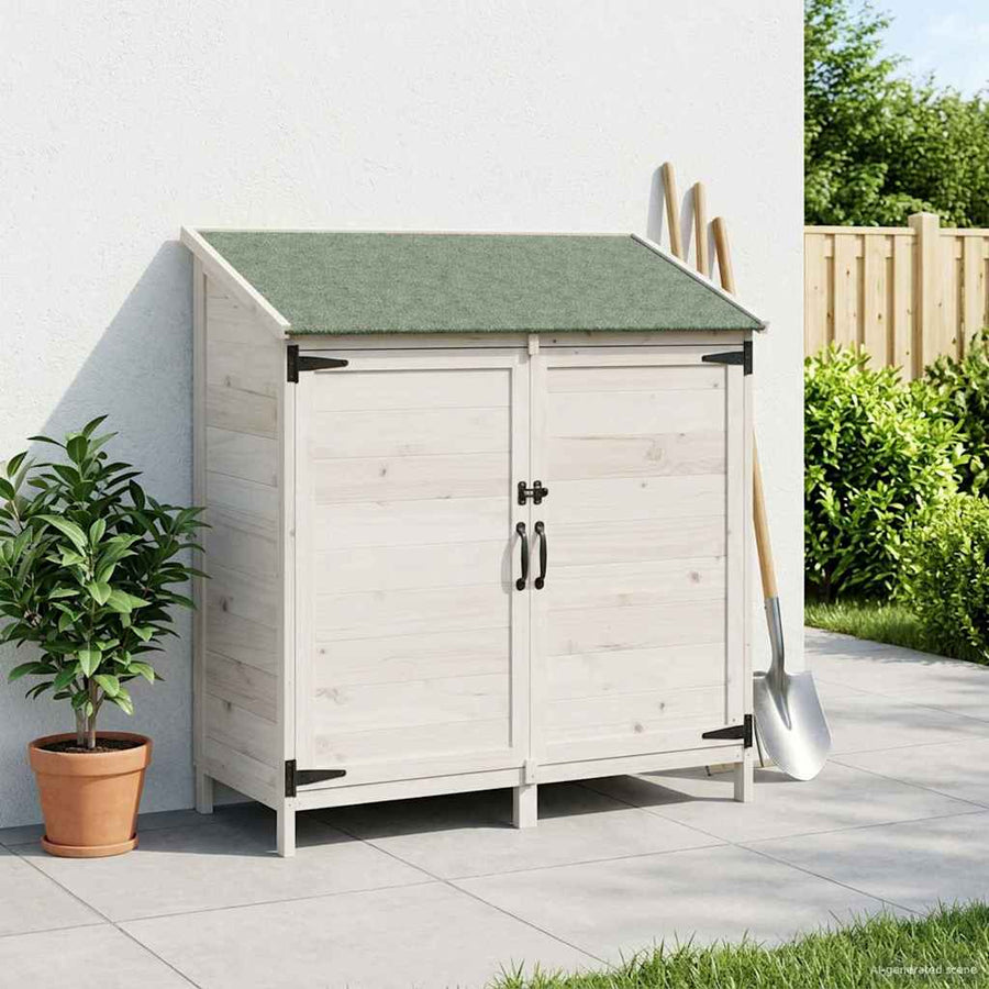 Tuinschuur Wit 106,5 x 56 x 113,5 cm Bewerkt hout