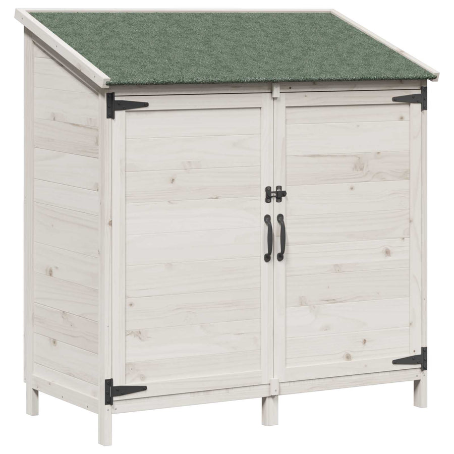 Tuinschuur Wit 106,5 x 56 x 113,5 cm Bewerkt hout
