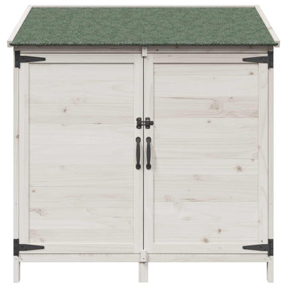 Tuinschuur Wit 106,5 x 56 x 113,5 cm Bewerkt hout