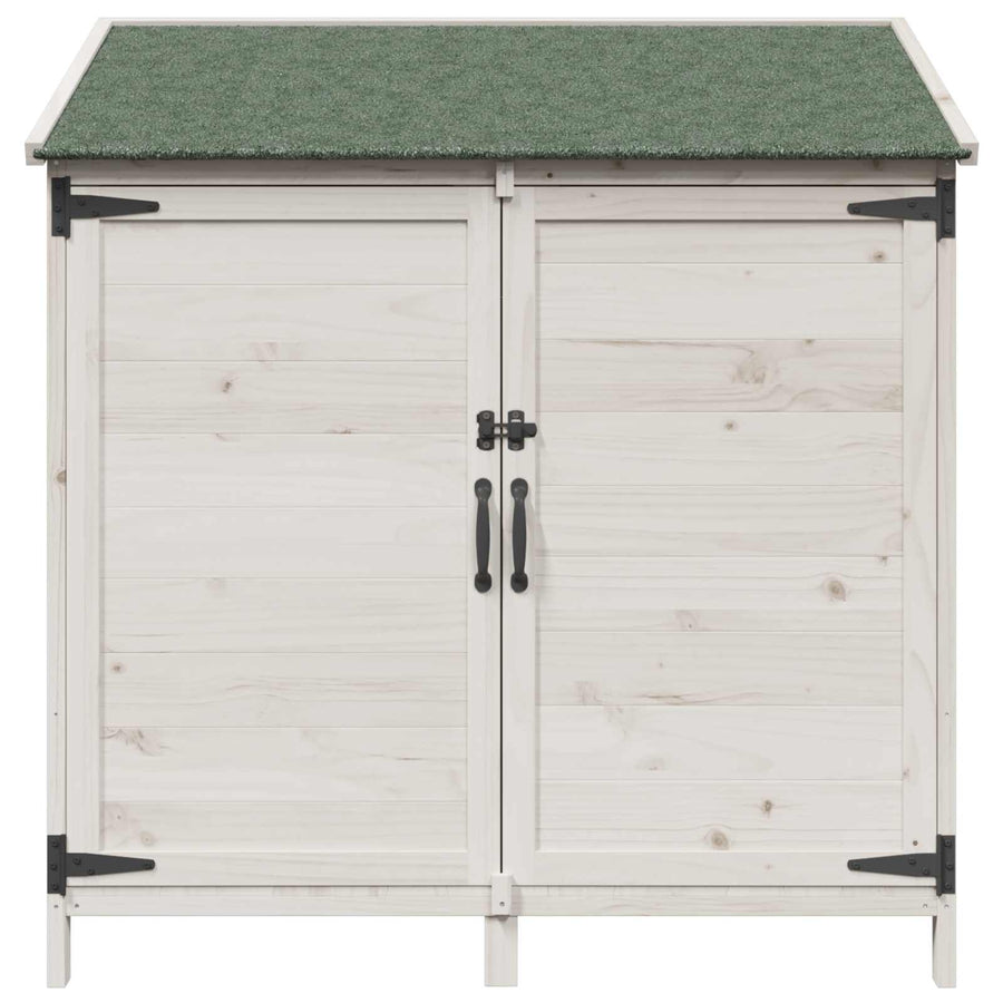 Tuinschuur Wit 106,5 x 56 x 113,5 cm Bewerkt hout