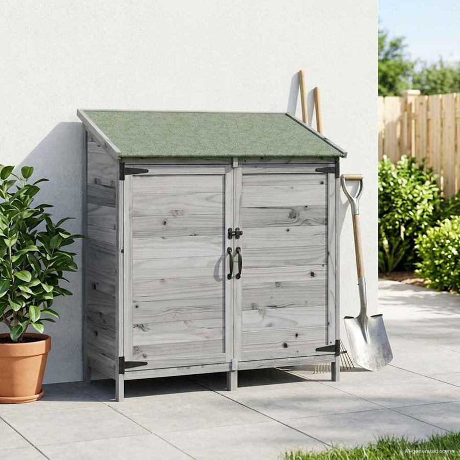 Tuinschuur Grijs 106,5 x 56 x 113,5 cm Bewerkt hout
