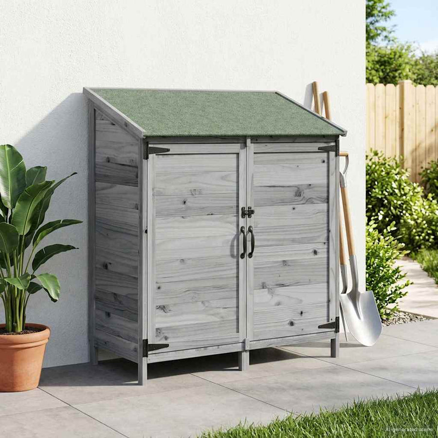 Tuinschuur Grijs 106,5 x 56 x 113,5 cm Bewerkt hout