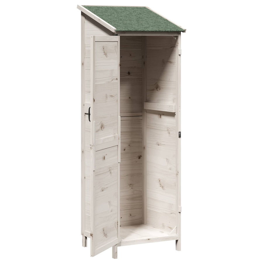Tuinschuur Wit 59,5 x 56 x 176,5 cm Bewerkt hout
