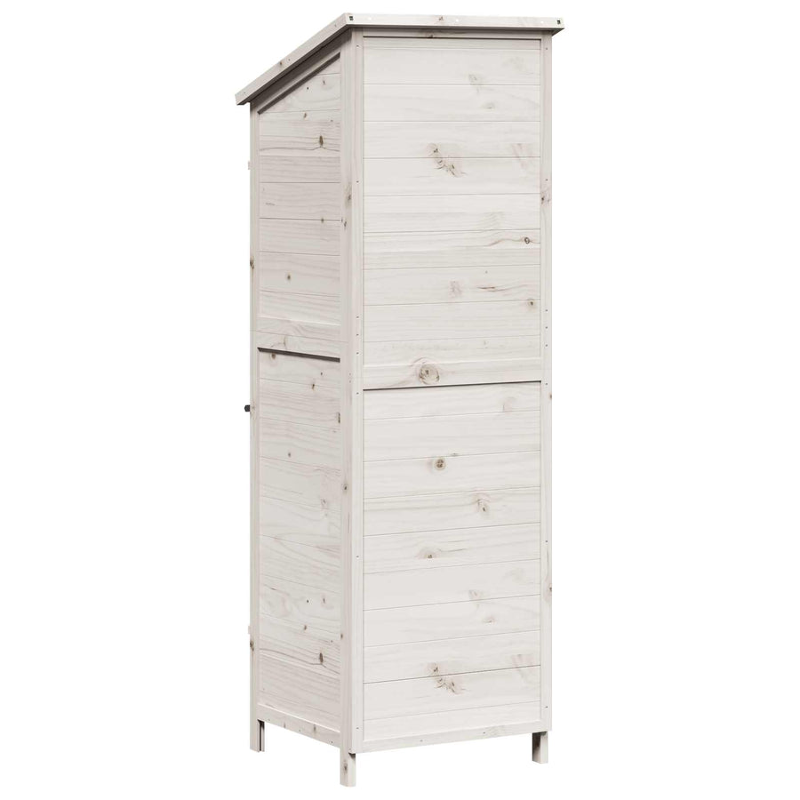 Tuinschuur Wit 59,5 x 56 x 176,5 cm Bewerkt hout