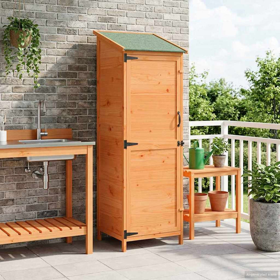 Tuinschuur Bruin 59,5 x 56 x 176,5 cm Bewerkt hout
