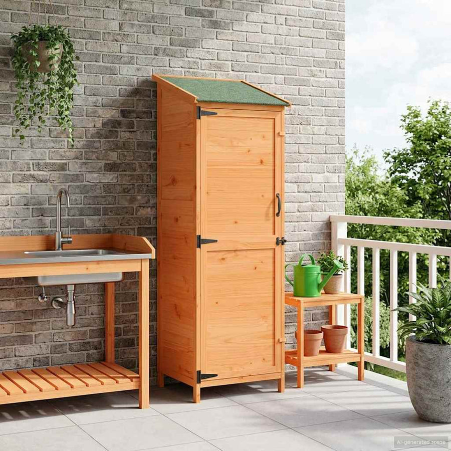Tuinschuur Bruin 59,5 x 56 x 176,5 cm Bewerkt hout