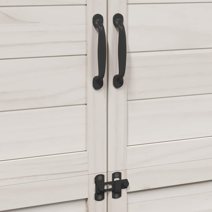 Tuinschuur Wit 106,5 x 56 x 176 cm Bewerkt hout