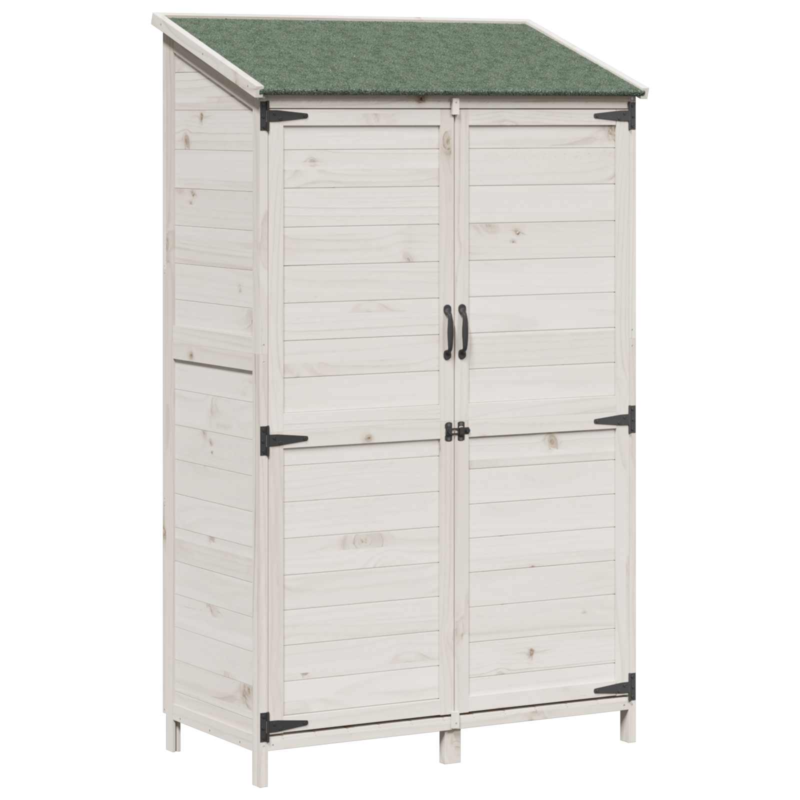 Tuinschuur Wit 106,5 x 56 x 176 cm Bewerkt hout