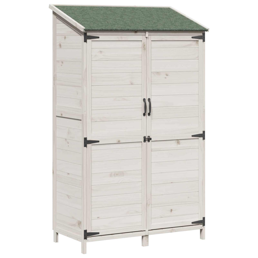 Tuinschuur Wit 106,5 x 56 x 176 cm Bewerkt hout