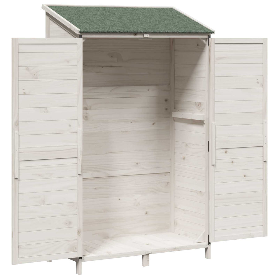 Tuinschuur Wit 106,5 x 56 x 176 cm Bewerkt hout