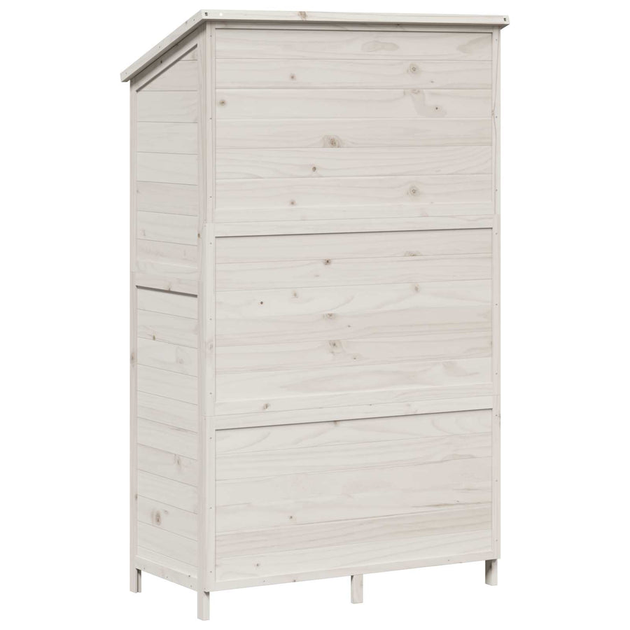 Tuinschuur Wit 106,5 x 56 x 176 cm Bewerkt hout